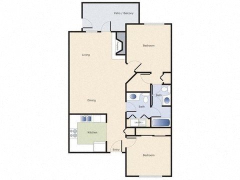 Keelers Corner Apartments Pine B Floor Plan Keelers Corner Apartments Pine B Floor Plan